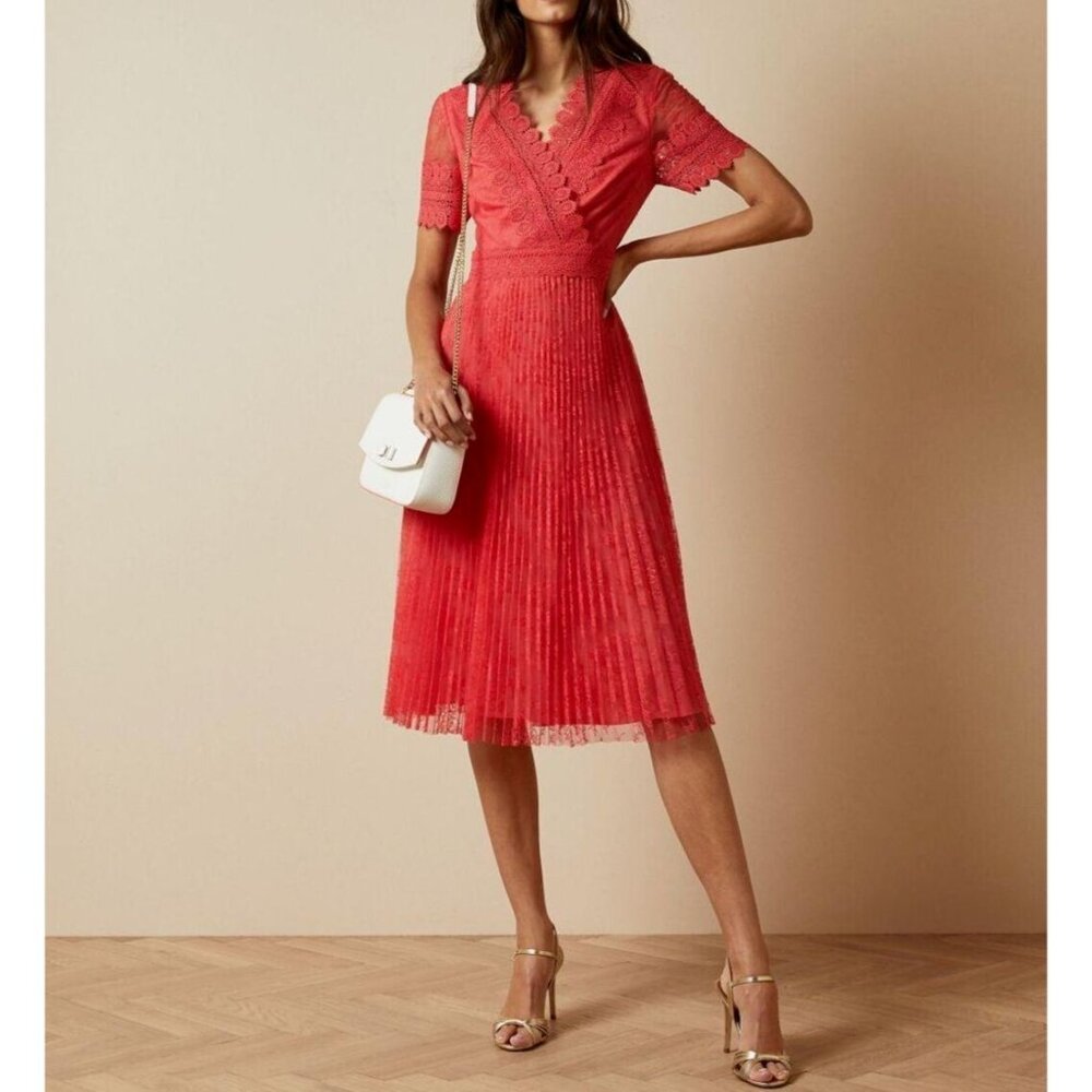Ted Baker Red Midi Dress